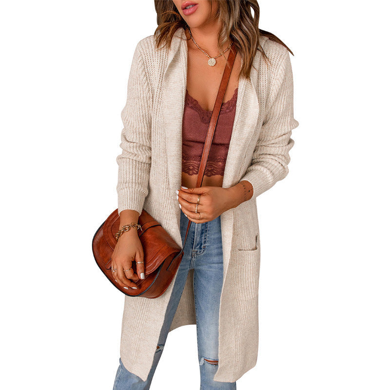 Women’s Open-Front Longline Cardigan – Relaxed Knit Layer for Everyday Autumn Wear