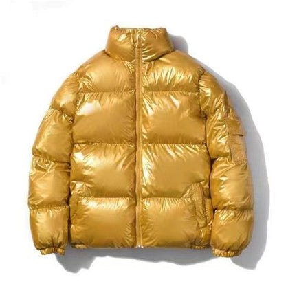 Men’s Oversized Puffer Jacket – High Stand Collar with Wide Baffles