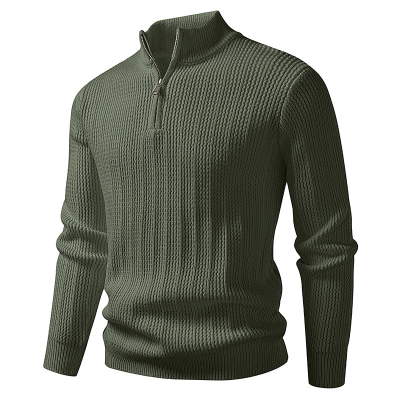Men’s Half-Zip Jumper – Ribbed Knit with Slim Fit