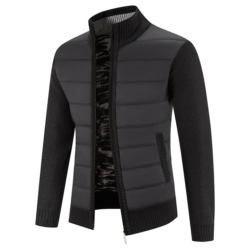 Men’s Bomber Jacket – Quilted Front with Knitted Sleeves