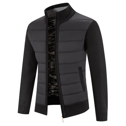 Men’s Bomber Jacket – Quilted Front with Knitted Sleeves