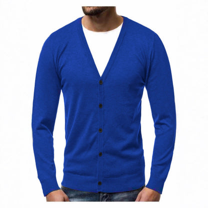 Men’s Cardigan – V-Neck with Full Button Placket
