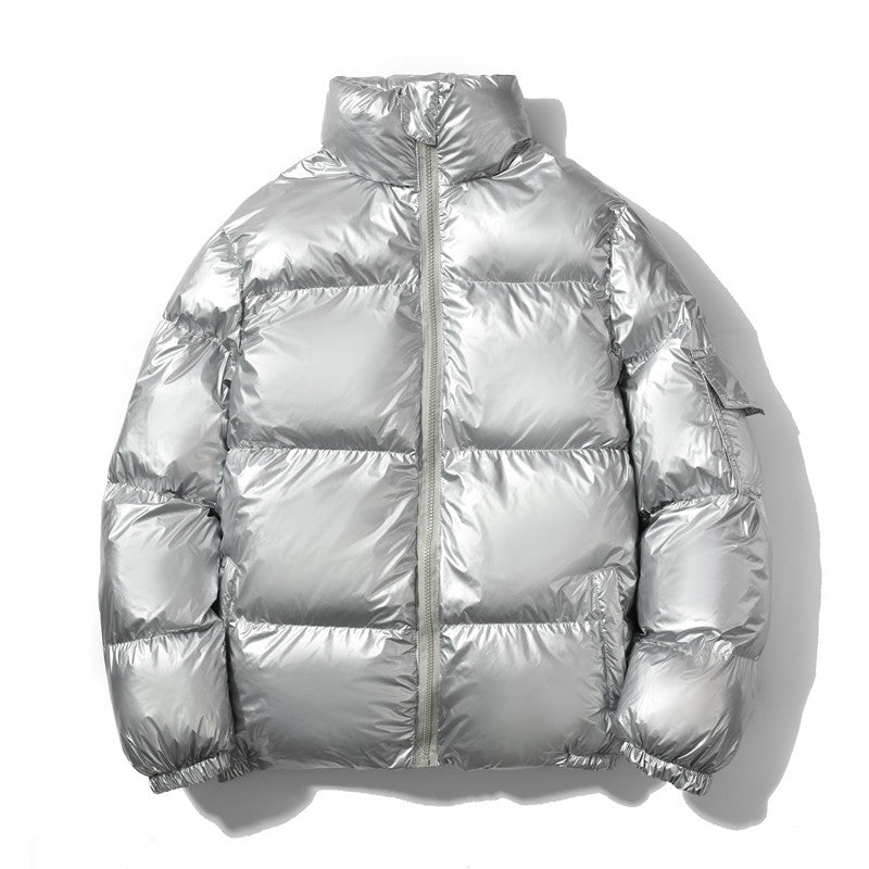 Men’s Oversized Puffer Jacket – High Stand Collar with Wide Baffles