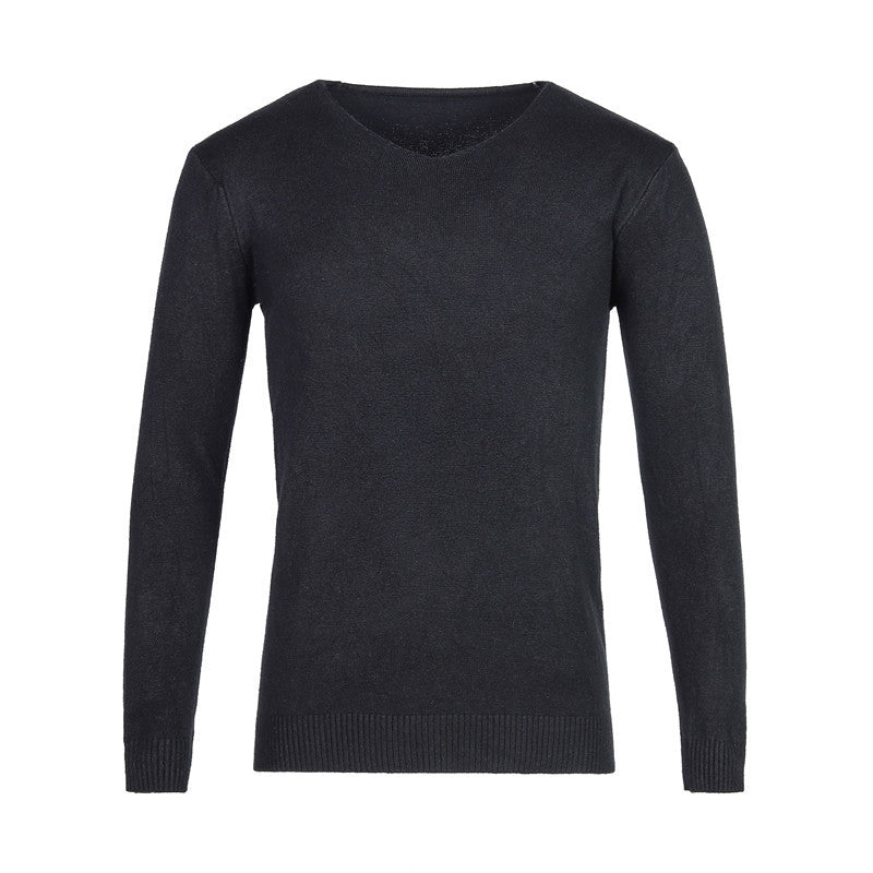 Men’s V-Neck Jumper – Fine Knit with Ribbed Cuffs
