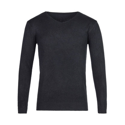 Men’s V-Neck Jumper – Fine Knit with Ribbed Cuffs