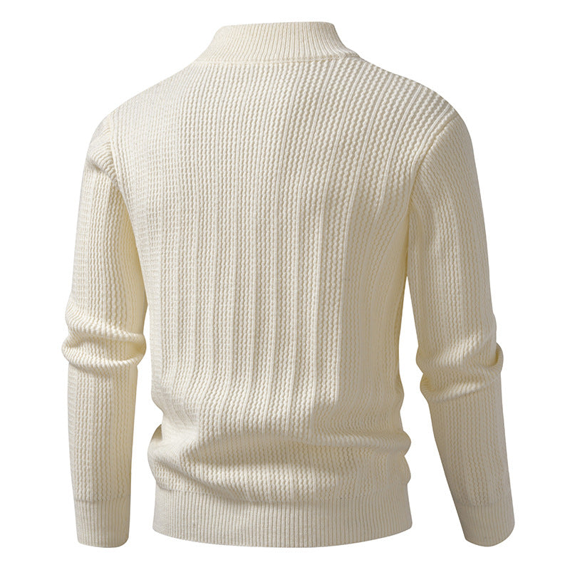 Men’s Half-Zip Jumper – Ribbed Knit with Slim Fit