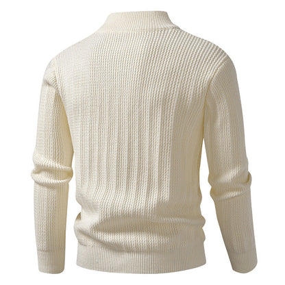 Men’s Half-Zip Jumper – Ribbed Knit with Slim Fit