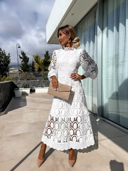 Women’s Long-Sleeve Evening Dress – Elegant Summer Wedding Guest Style
