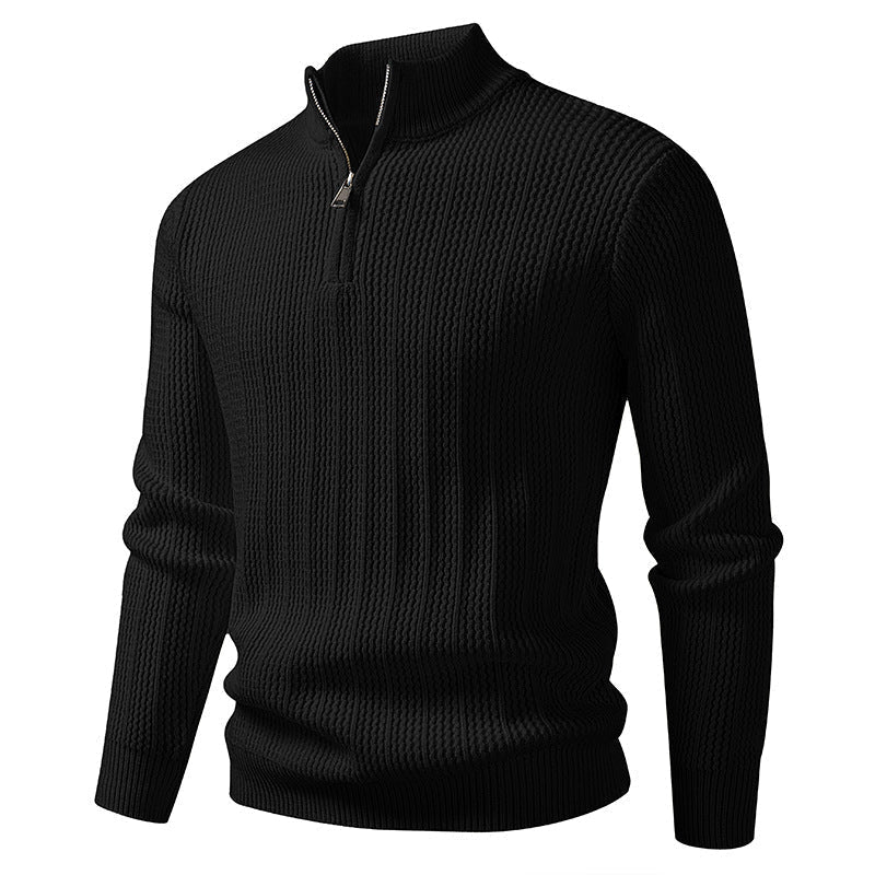Men’s Half-Zip Jumper – Ribbed Knit with Slim Fit