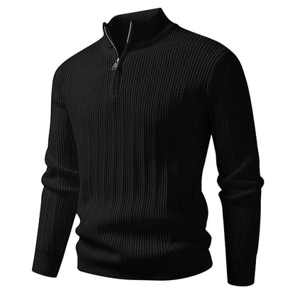Men’s Half-Zip Jumper – Ribbed Knit with Slim Fit