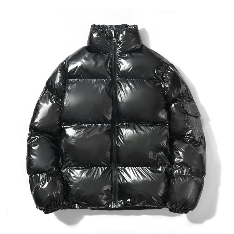Men’s Oversized Puffer Jacket – High Stand Collar with Wide Baffles