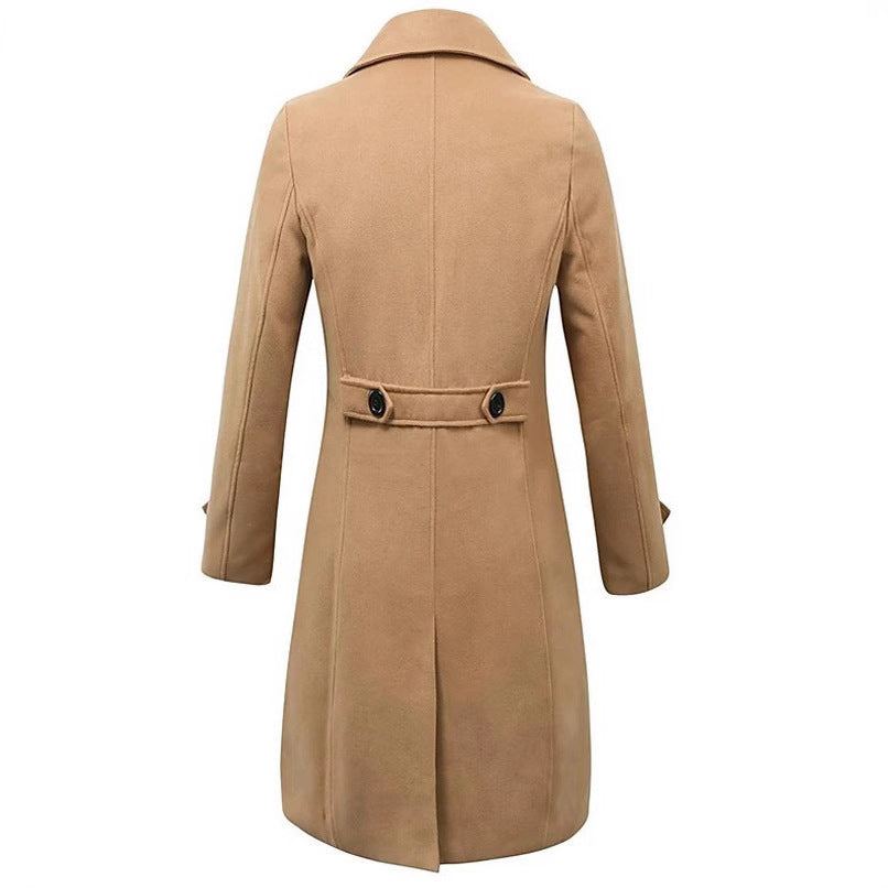 Men’s Tailored Overcoat – Double-Breasted with Wide Lapels