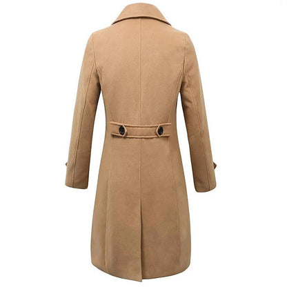 Men’s Tailored Overcoat – Double-Breasted with Wide Lapels