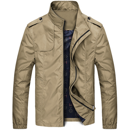 Men’s Lightweight Field Jacket – Stand-Collar Utility Layer for Transitional Wear