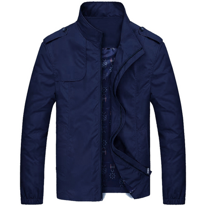 Men’s Lightweight Field Jacket – Stand-Collar Utility Layer for Transitional Wear