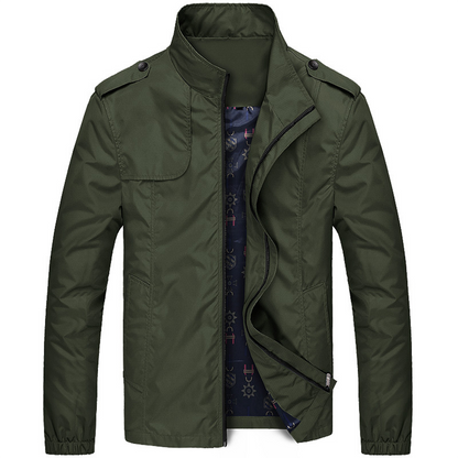 Men’s Lightweight Field Jacket – Stand-Collar Utility Layer for Transitional Wear