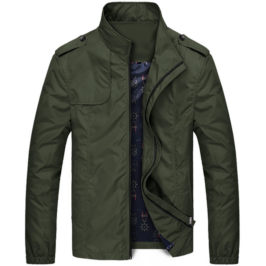 Men’s Lightweight Field Jacket – Stand-Collar Utility Layer for Transitional Wear