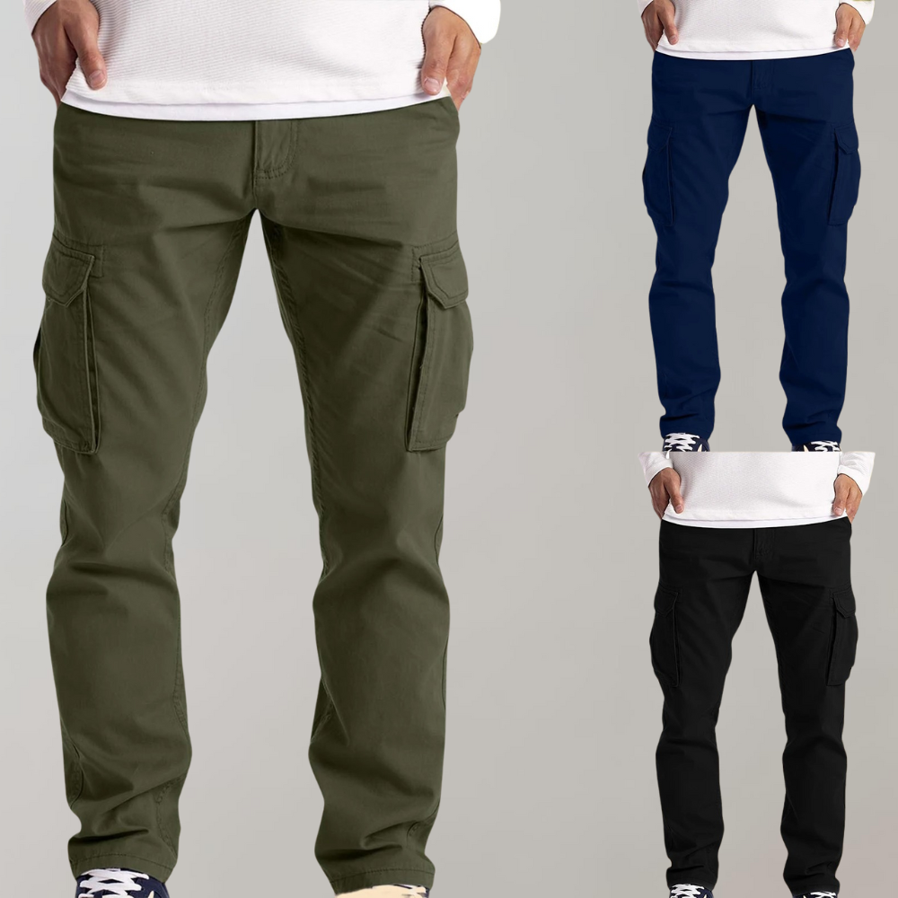Men’s Cargo Trousers – Adjustable Waistband with Thigh Pockets