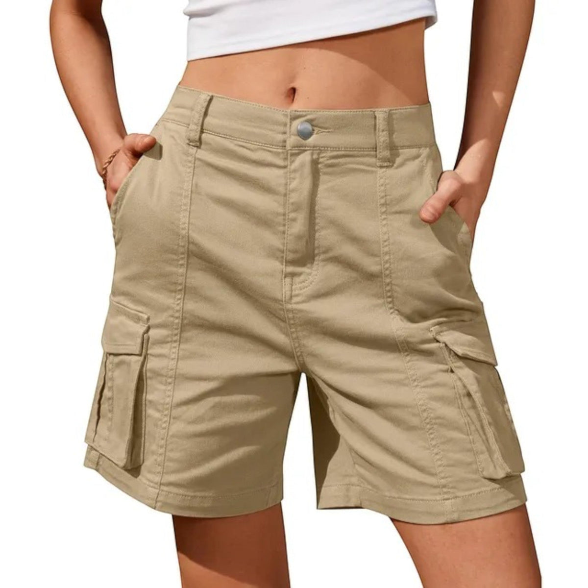 Women’s Cargo Shorts with Utility Pockets – Relaxed Summer Style for Casual and Outdoor Wear