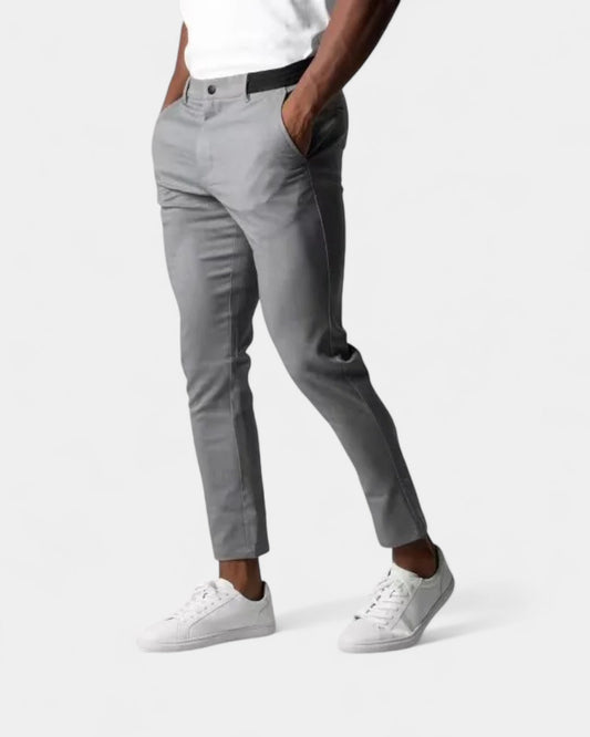 Men’s Slim Stretch Trousers – Tapered Smart-Casual Chinos for Office and Everyday Wear