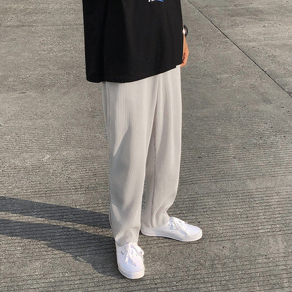 Men’s Relaxed Textured Trousers – Tapered Smart-Casual Style for Daily Wear