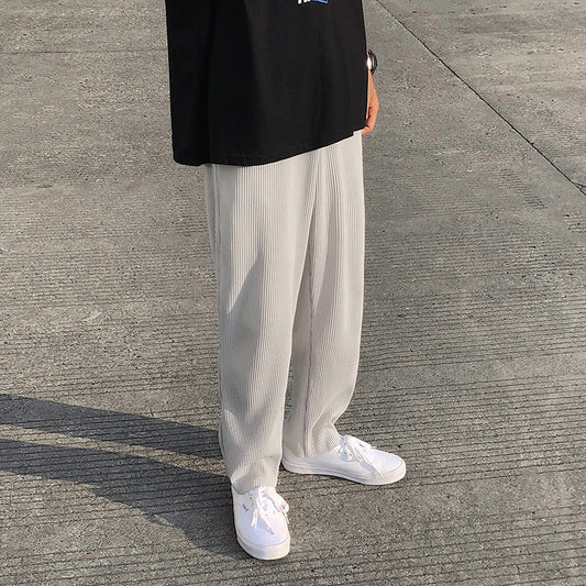 Men’s Relaxed Textured Trousers – Tapered Smart-Casual Style for Daily Wear