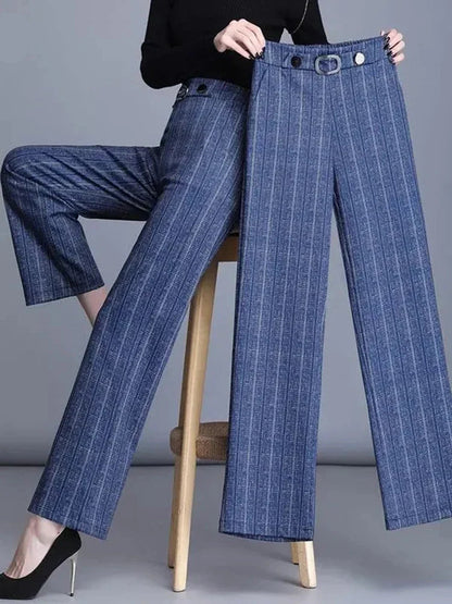 Women’s High-Waist Wide-Leg Trousers – Belted Smart Casual Office Style