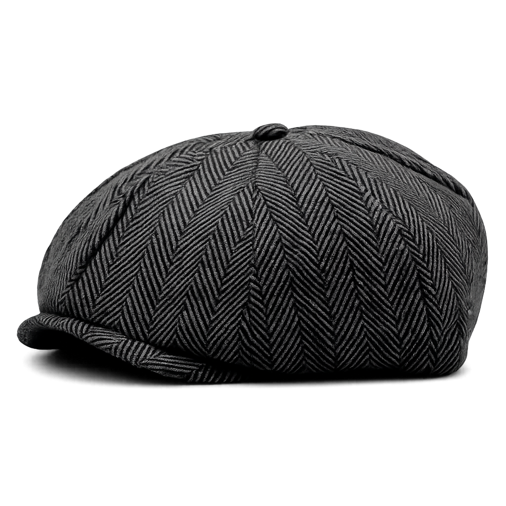 Men’s Herringbone Newsboy Cap – Vintage Heritage Style for Smart Casual Wear
