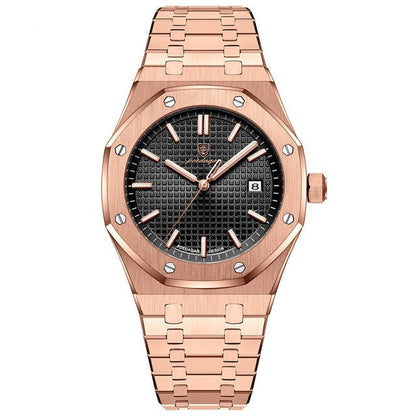 Men’s Octagonal Bracelet Watch – Textured Dial Timepiece for Refined Everyday Wear