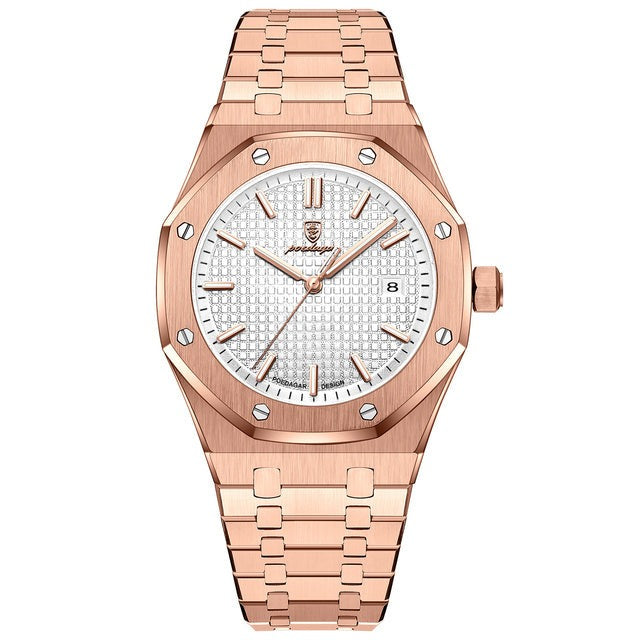 Men’s Octagonal Bracelet Watch – Textured Dial Timepiece for Refined Everyday Wear