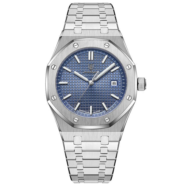 Men’s Octagonal Bracelet Watch – Textured Dial Timepiece for Refined Everyday Wear