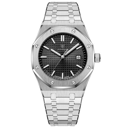 Men’s Octagonal Bracelet Watch – Textured Dial Timepiece for Refined Everyday Wear