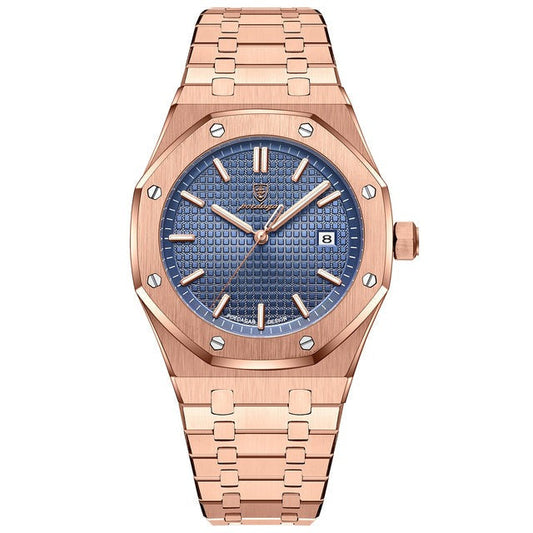 Men’s Octagonal Bracelet Watch – Textured Dial Timepiece for Refined Everyday Wear