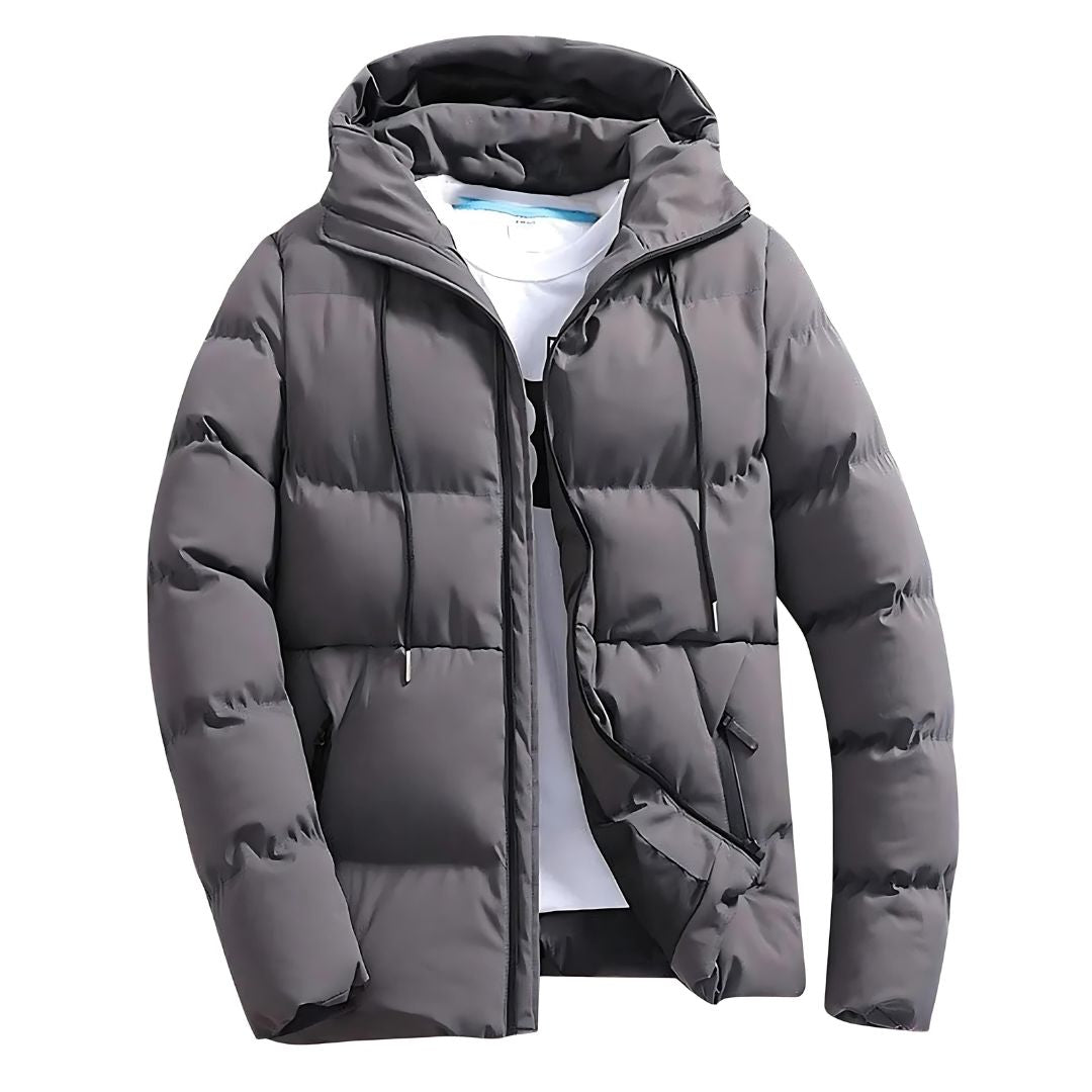Men’s Insulated Hooded Puffer Jacket – Warm Winter Outerwear for Everyday and Outdoor Cold-Weather Wear