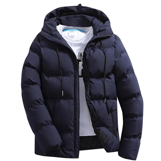 Men’s Insulated Hooded Puffer Jacket – Warm Winter Outerwear for Everyday and Outdoor Cold-Weather Wear