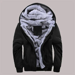 Men’s Plush Fleece-Lined Hooded Winter Jacket – Warm Zip-Up Layer for Cold-Weather Wear
