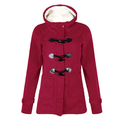 Women’s Hooded Winter Jacket – Cosy Toggle-Front Layer for Autumn and Cold-Weather Wear