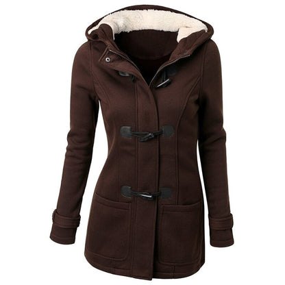 Women’s Hooded Winter Jacket – Cosy Toggle-Front Layer for Autumn and Cold-Weather Wear