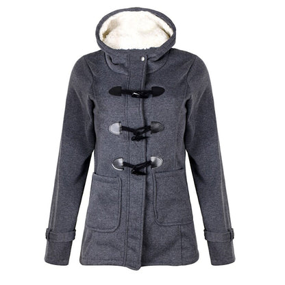 Women’s Hooded Winter Jacket – Cosy Toggle-Front Layer for Autumn and Cold-Weather Wear