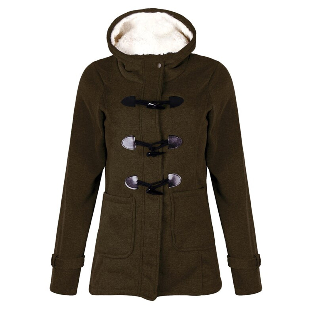 Women’s Hooded Winter Jacket – Cosy Toggle-Front Layer for Autumn and Cold-Weather Wear