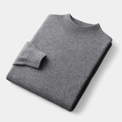 Men’s Wool Mock Neck Sweater – Warm Refined Knit for Autumn and Winter Layering