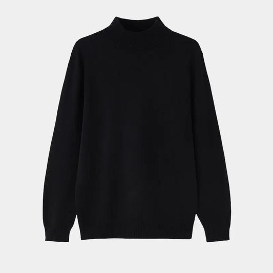 Men’s Wool Mock Neck Sweater – Warm Refined Knit for Autumn and Winter Layering