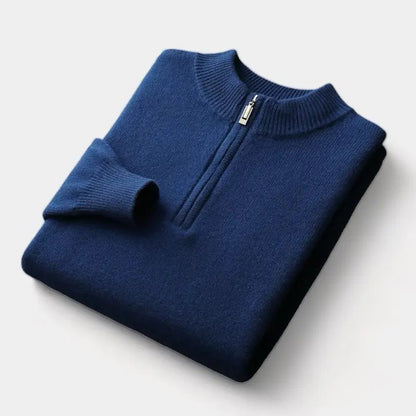 Men’s Merino Zip-Neck Sweater – Clean Winter Knit for Office and Weekend Wear