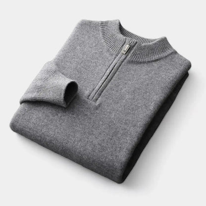 Men’s Merino Zip-Neck Sweater – Clean Winter Knit for Office and Weekend Wear