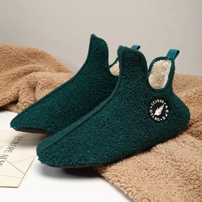 Men’s Soft Cotton-Lined Winter Slippers – Warm Non-Slip Indoor House Shoes
