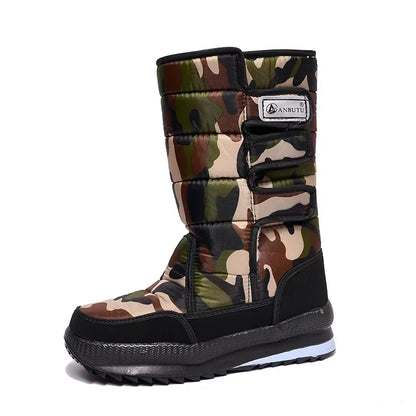 Men’s Waterproof Mid-Calf Snow Boots – Insulated Anti-Slip Winter Boots for Outdoor Wear