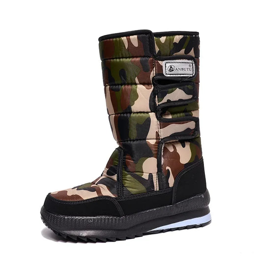Men’s Waterproof Mid-Calf Snow Boots – Insulated Anti-Slip Winter Boots for Outdoor Wear