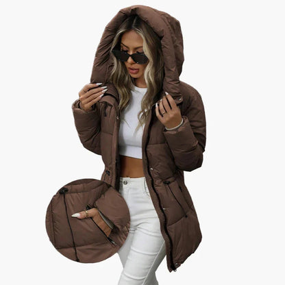 Women’s Fitted Quilted Jacket – Hooded with Water-Repellent Finish