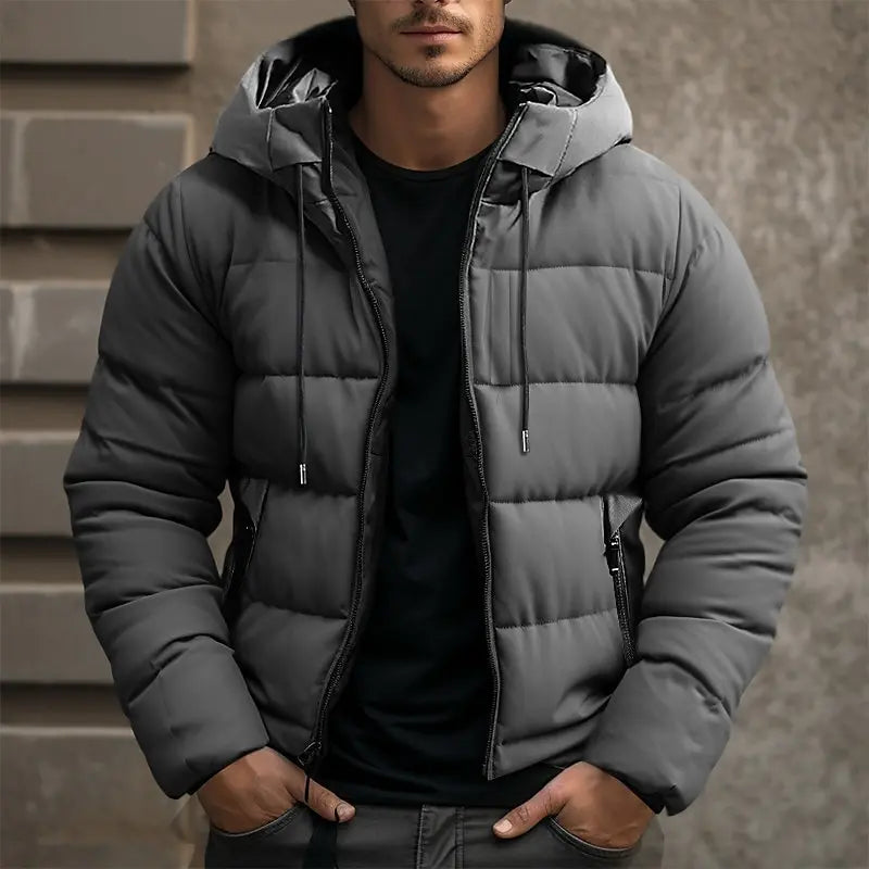 Men’s Hooded Puffer Jacket – Insulated Everyday Layer for Cold Winter Days