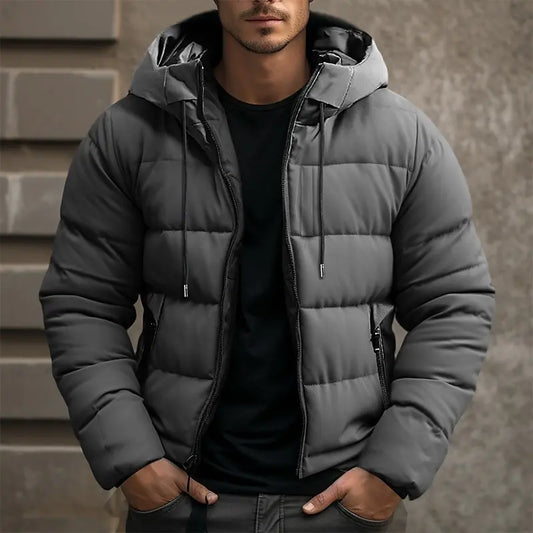 Men’s Hooded Puffer Jacket – Insulated Everyday Layer for Cold Winter Days